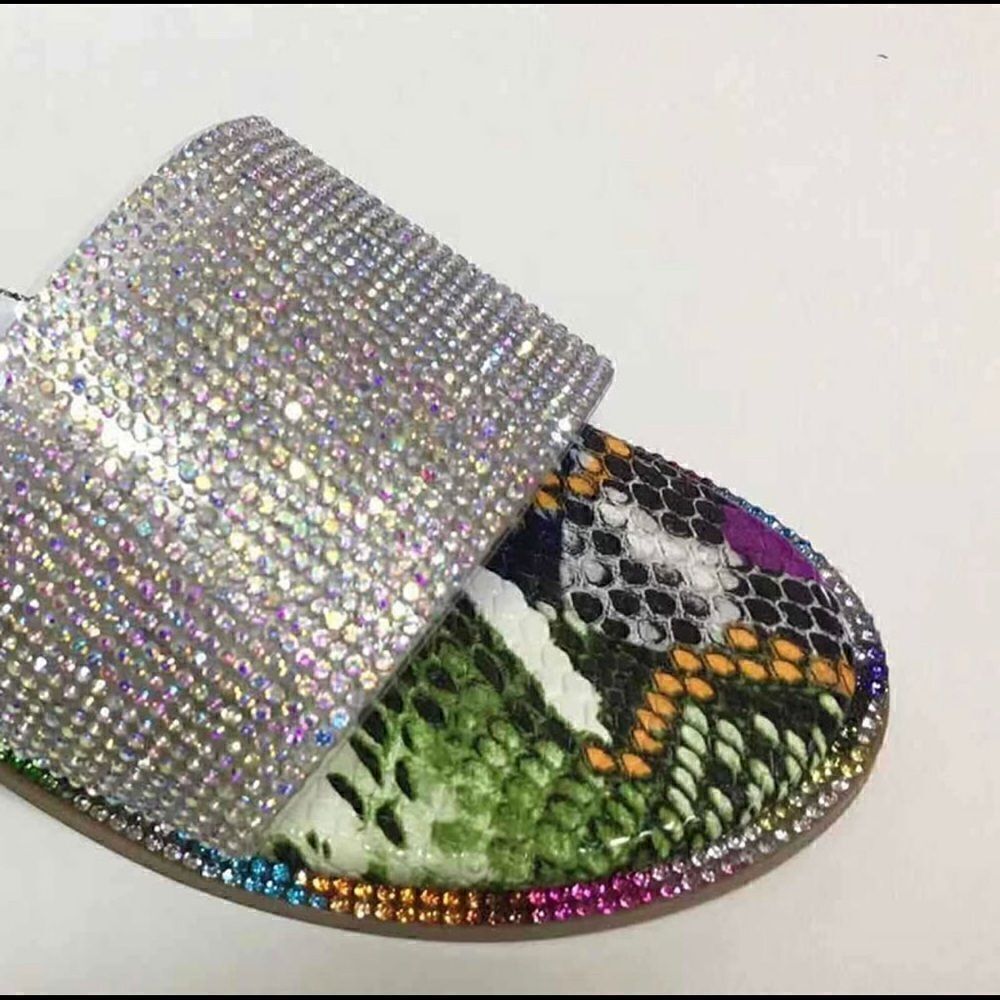 Multi Bling Slide Sandals - Picture 2 of 3